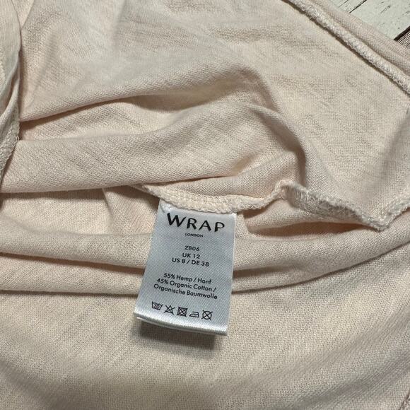 Wrap London Round Neck Short-Sleeve Tee Women's Size 8 Hemp Cotton Off White - Picture 4 of 6